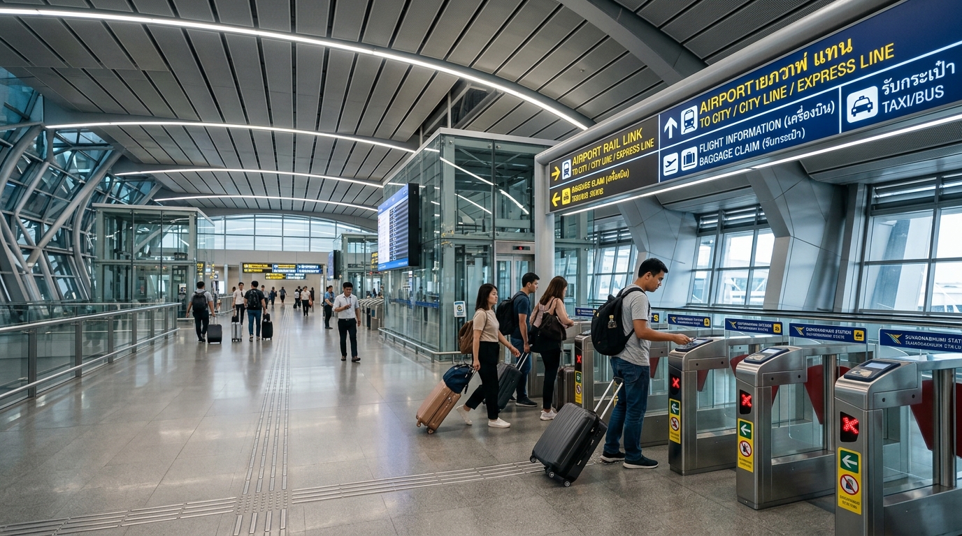 Suvarnabhumi Airport Rail Link station concourse
