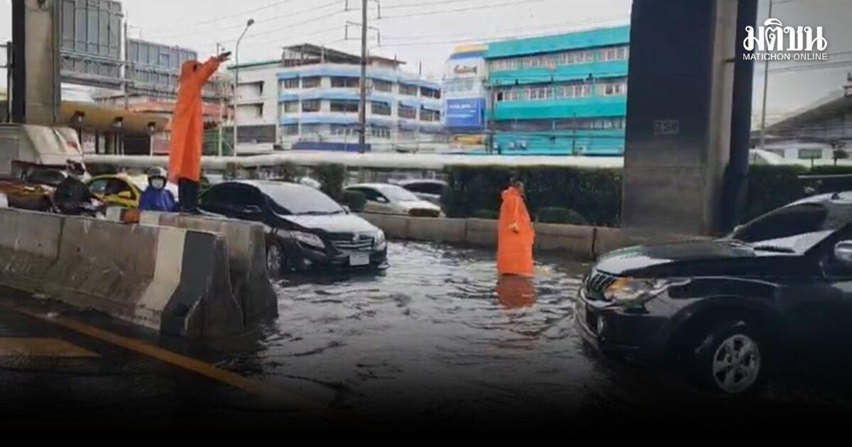 Starke Regenfälle verursachen Überschwemmungen auf der Vibhavadi Rangsit Road