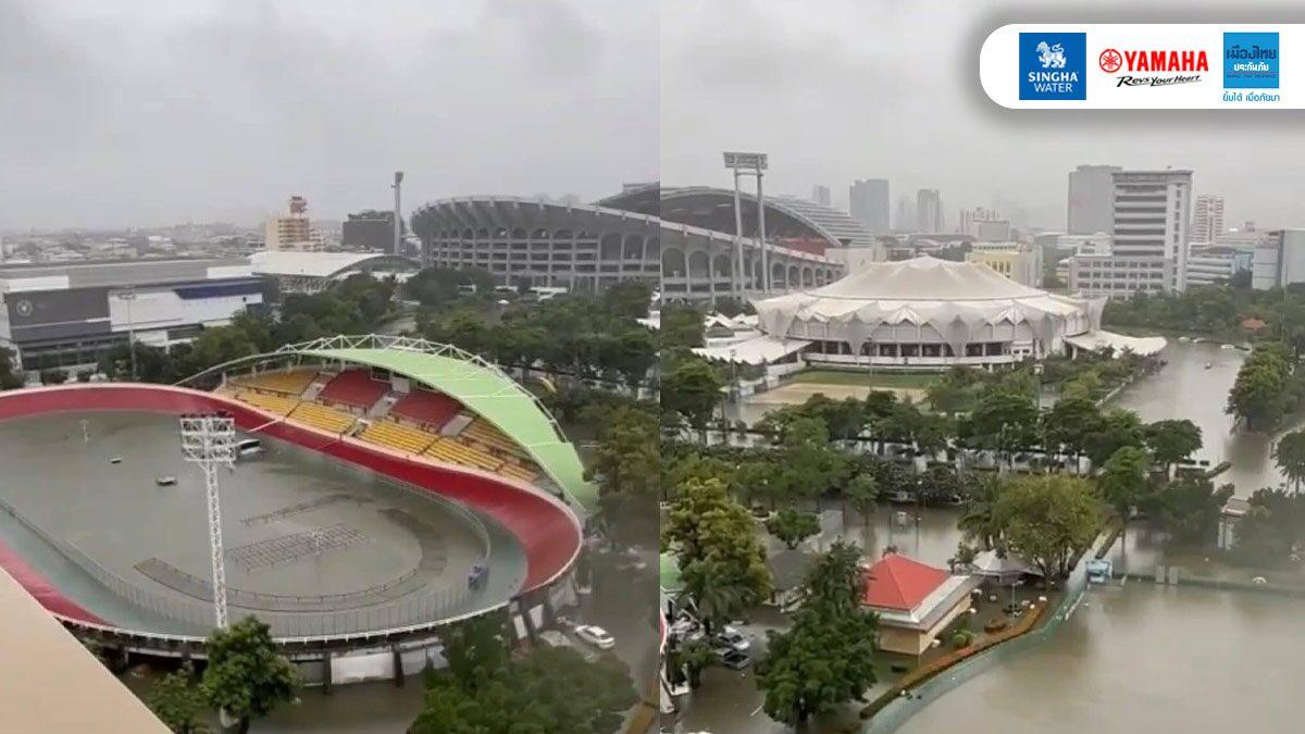 Gravi inondazioni colpiscono l'area dello Stadio Nazionale Rajamangala