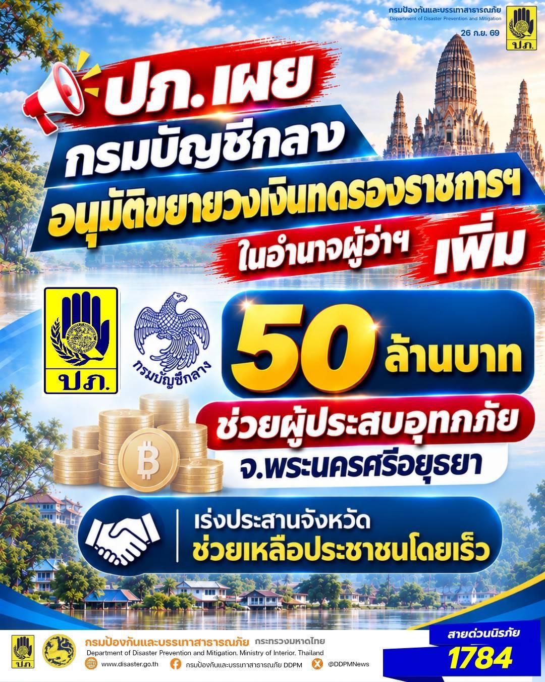 Approvati 50 milioni di baht aggiuntivi per gli aiuti contro le inondazioni ad Ayutthaya