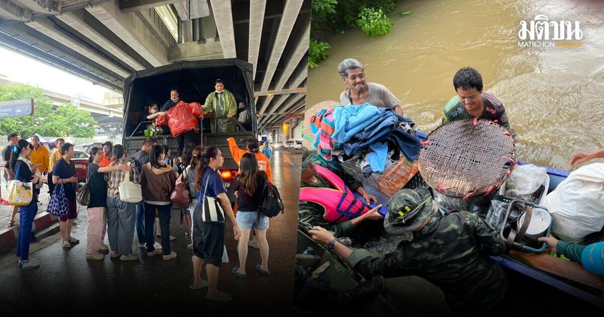 Militär zur Unterstützung von Hochwasseropfern in Prachin Buri und Nonthaburi eingesetzt