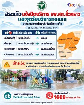 Le bureau de santé de Sa Kaeo signale l'impact des inondations sur les unités de soins primaires
