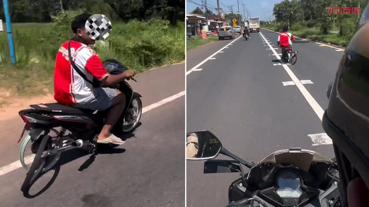 Video virale mostra un motociclista che fugge dalla polizia solo sul cerchione