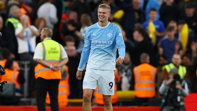 Erling Haaland Celebrates Manchester City’s Victory at Anfield