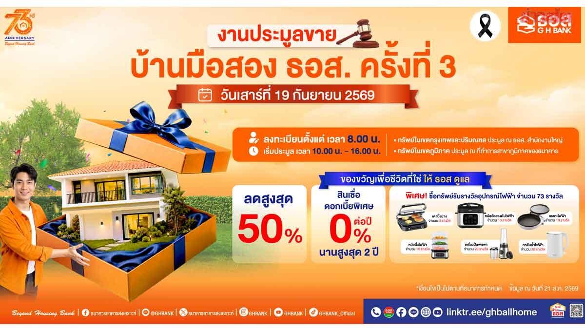 GH Bank anuncia grande leilão de imóveis usados para 19 de setembro