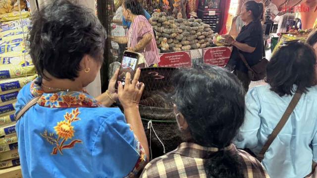 Visitantes lotam o Ashram Ruesi Nen para rituais e boa sorte