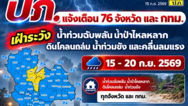 Alerte nationale aux crues soudaines et aux glissements de terrain en Thaïlande
