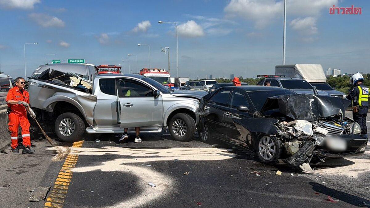 Five-Vehicle Collision on Kanchanaphisek Expressway Causes Injuries