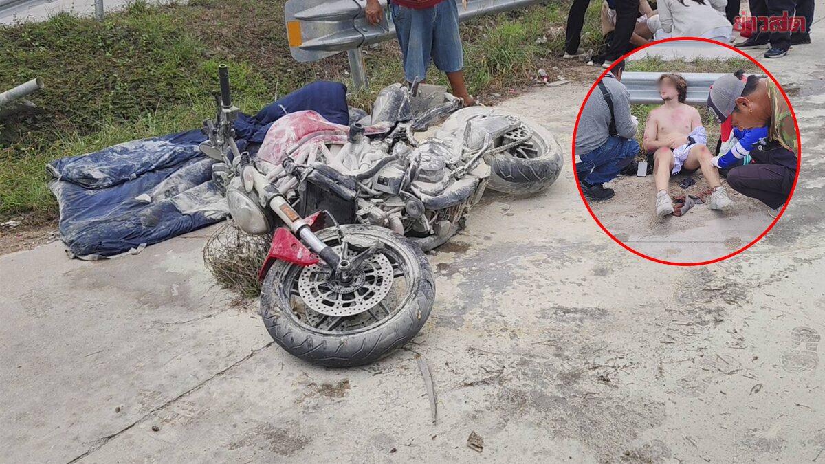 Motociclista russo é elogiado por ajudar outro condutor após colisão em Pattaya