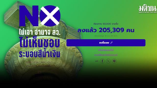 แคมเปญล่ารายชื่อแก้รัฐธรรมนูญฉบับประชาชนทะลุ 2 แสนรายชื่อ