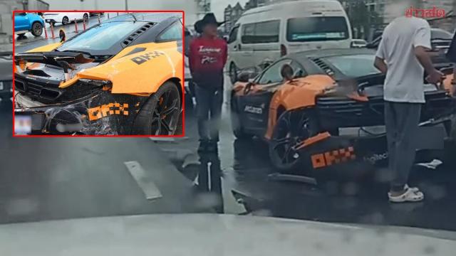 Luxury McLaren Supercar Involved in Multi-Vehicle Collision in Pathum Thani