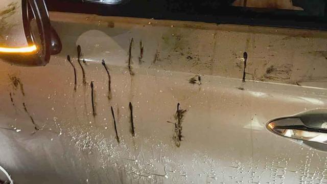 Asphalt Debris Damages Vehicles on Rama 9 Road