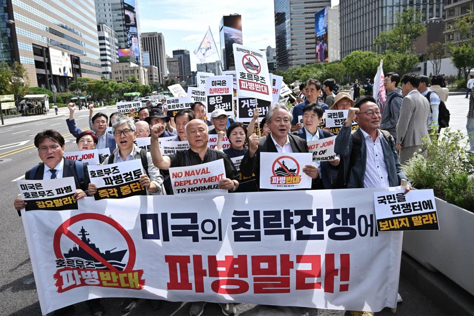 Südkoreanische Demonstranten fordern Regierung zur Neutralität im Iran-Konflikt auf