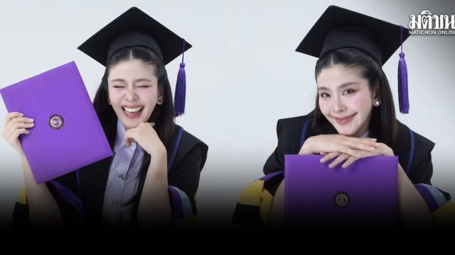 Atriz tailandesa Noona Nuengthida celebra a obtenção do segundo mestrado
