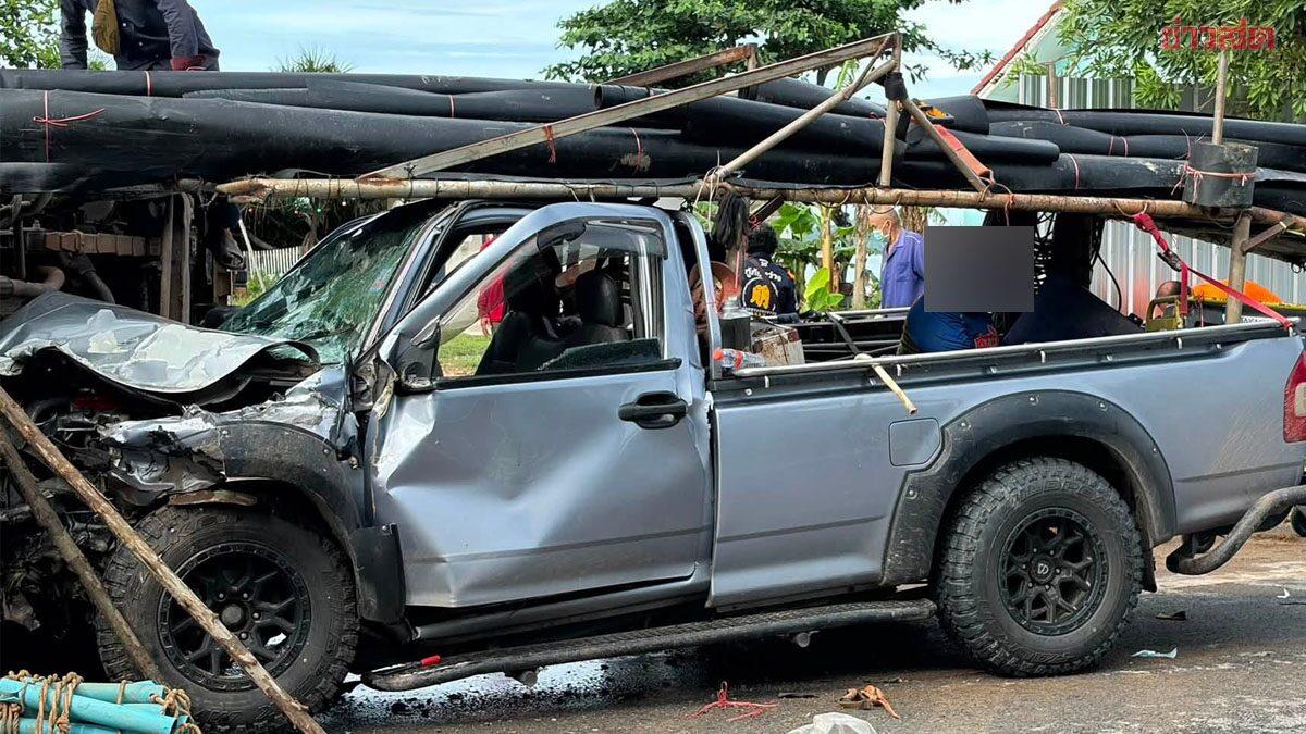 Seven Injured in Collision Between Pickup Truck and Six-Wheeler in Chanthaburi