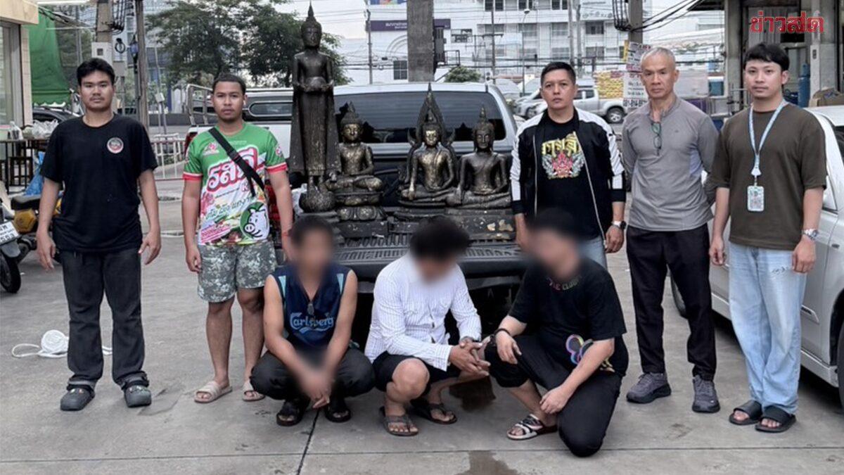 Drei Festnahmen nach Diebstahl von Buddha-Statuen aus einem Tempel in Pathum Thani