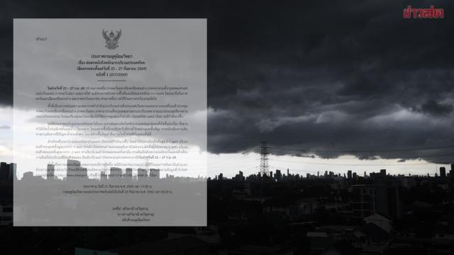 Thailand Meteorological Department Issues Heavy Rain Warning for September 23–27