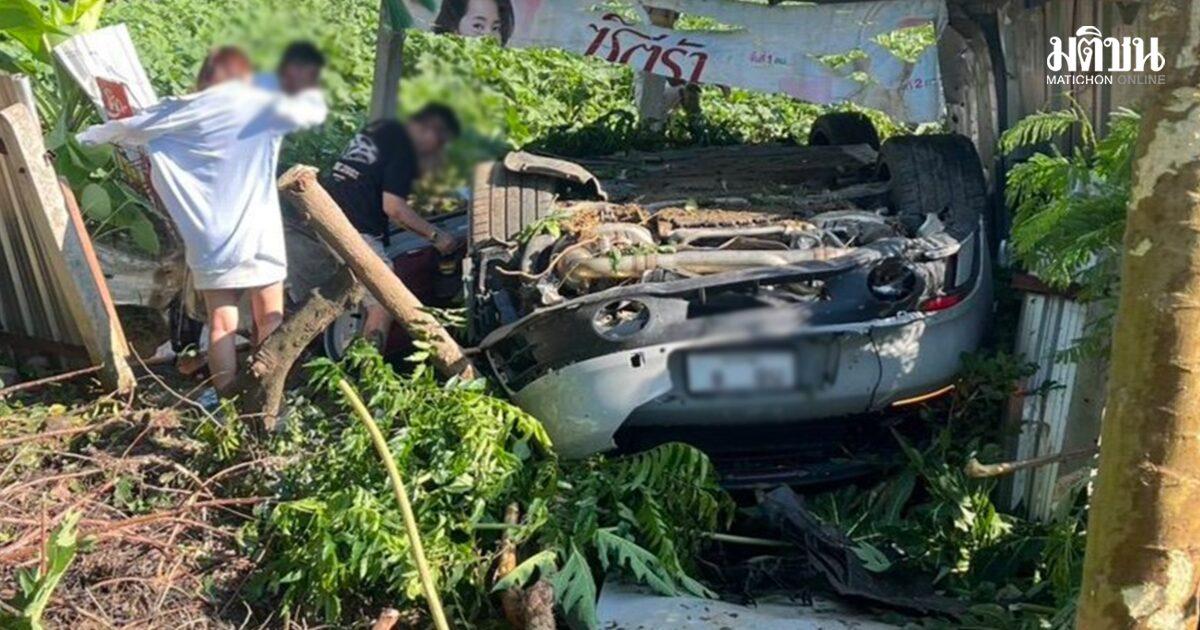 Two Supercars Crash into Residential Property in Thailand