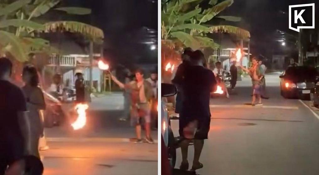 Nächtliche Feuershow in Phuket sorgt für Besorgnis bei Anwohnern