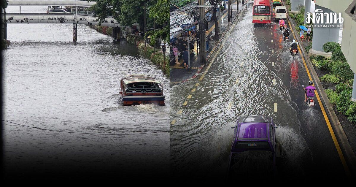 Starke Regenfälle führen zum Überlaufen des Saen-Saep-Kanals und zu Staus in Bangkok